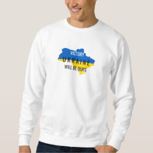 Ukraine Colours Victory Overlay White Sweatshirt