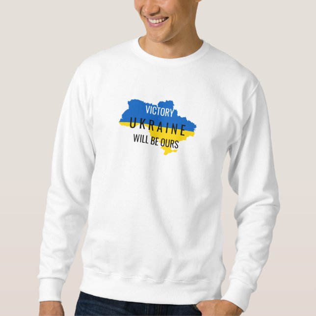 Ukraine Colours Victory Overlay White Sweatshirt (Front)