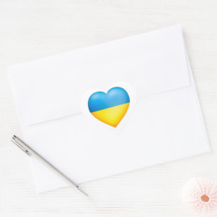 Ukraine Colours Yellow And Blue Heart Sticker