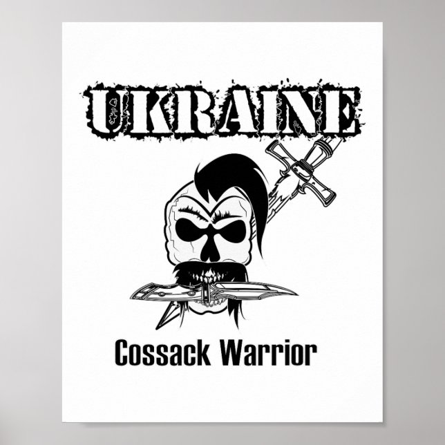 Ukraine Cossack Warrior - Support Ukraine  Poster (Front)