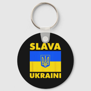 Ukraine Country Flag Pride Slava Ukraini Key Ring