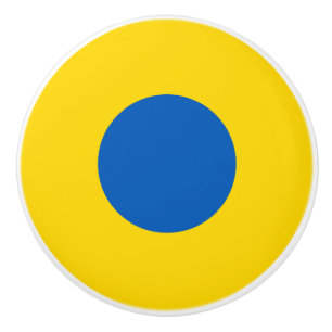 Ukraine country flag round symbol roundel circle a ceramic knob