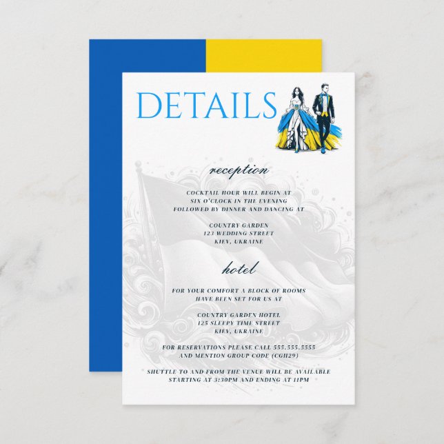 Ukraine Couple Enclosure Card (Front/Back)