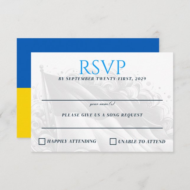 Ukraine Couple RSVP Card (Front/Back)
