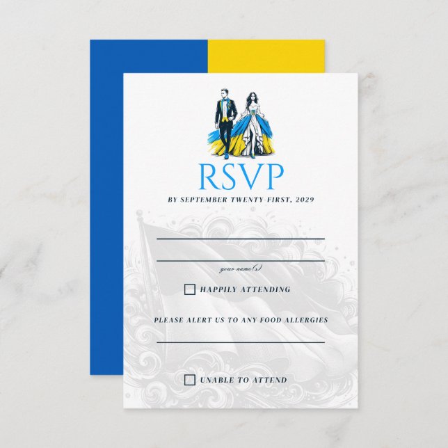 Ukraine Couple RSVP Card (Front/Back)