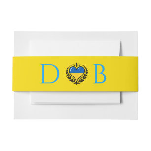 Ukraine Couple Wedding Invitation Belly Band