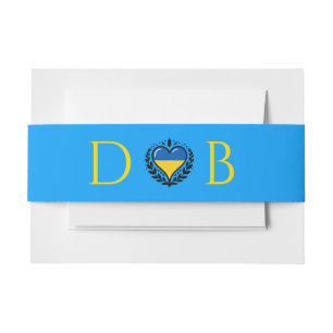 Ukraine Couple Wedding Invitation Belly Band