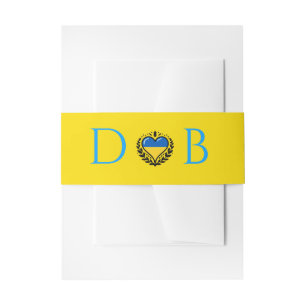 Ukraine Couple Wedding Invitation Belly Band
