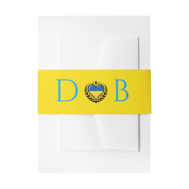 Ukraine Couple Wedding Invitation Belly Band (Front Example)
