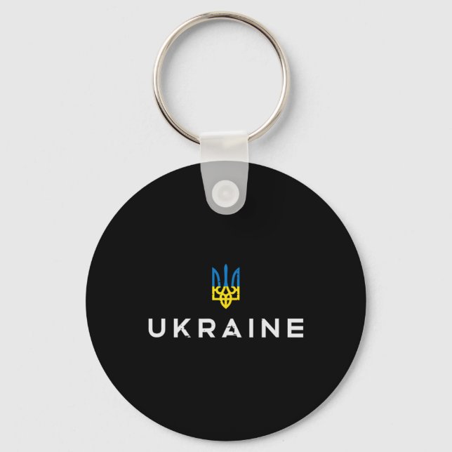 Ukraine Crest Emblem Ukrainian Trident Tryzub Wome Key Ring (Front)