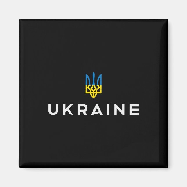 Ukraine Crest Emblem Ukrainian Trident Tryzub Wome Magnet (Front)