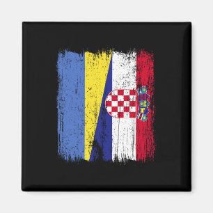 Ukraine Croatia Half Flag Proud Ukrainian Croatian Magnet