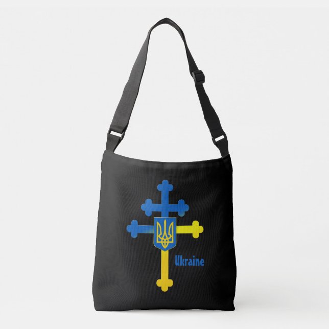 Ukraine Cross Symbol & Lorraine cross  Crossbody Bag (Front)