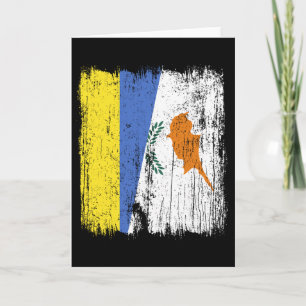 Ukraine Cyprus Half Flag Ukrainian Cypriot Heritag Card