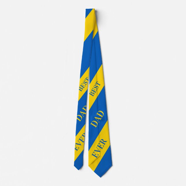 Ukraine Dad Best Dad Ever Happy Father's Day Tie (Back)