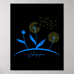 Ukraine Dandelion Wish For Peace Ukrainian Flag Bl Poster