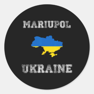 Ukraine Distressed Flag Mariupol Pride  Classic Round Sticker