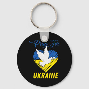 Ukraine Dove Heart Key Ring