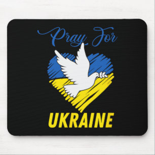 Ukraine Dove Heart Mouse Pad