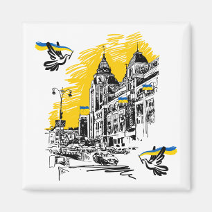 Ukraine drawing background magnet