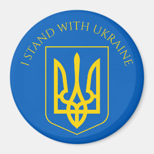 ukraine emblem button magnet