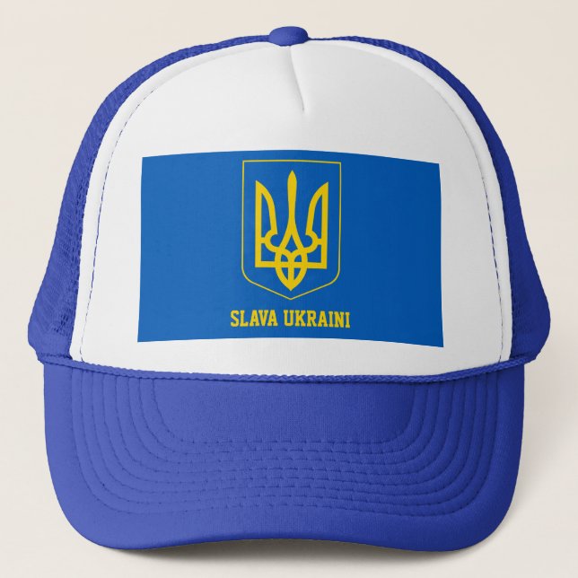 ukraine emblem trucker hat (Front)