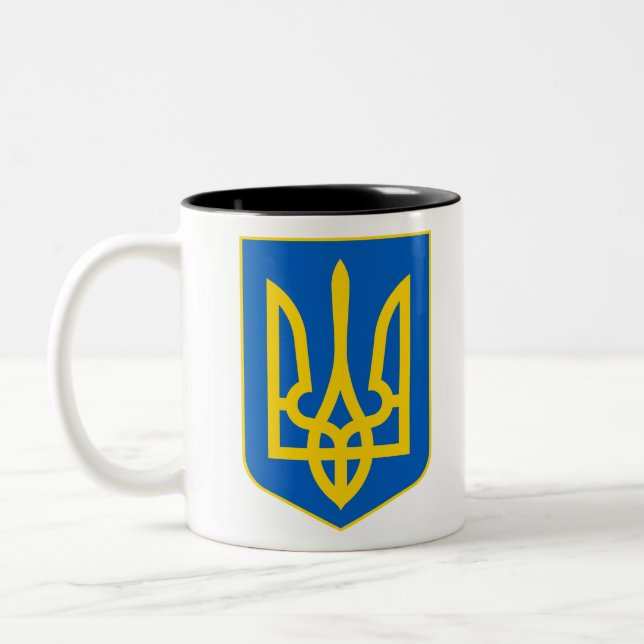 ukraine emblem Two-Tone coffee mug (Left)