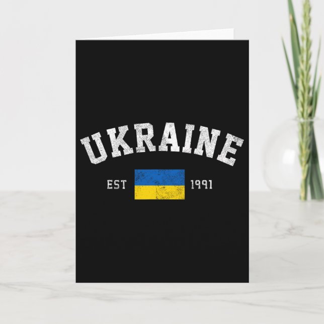 Ukraine Est. 1991 Ukrainian Flag Independence Day  Card (Front)