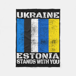 Ukraine Estonia Stands With You Estonian Support F Fleece Blanket