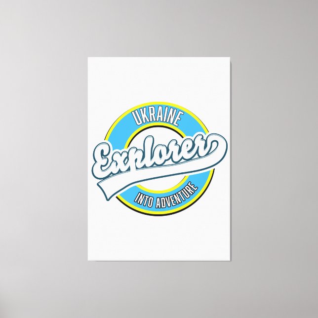 Ukraine explorer into adventure logo. canvas print (Front)
