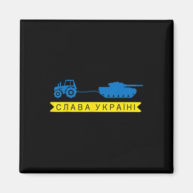 Ukraine Farmer Tractor Stealing A Russian Tank Mem Magnet (Front)