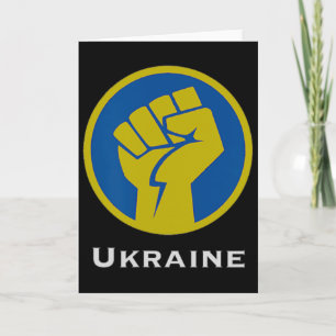 Ukraine Fighting Fist In Blue And Yellow Flag Colo Card