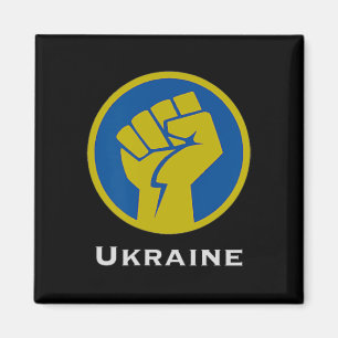 Ukraine Fighting Fist In Blue And Yellow Flag Colo Magnet