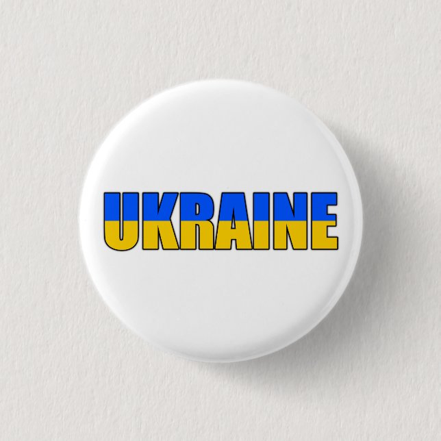 Ukraine flag 3 cm round badge (Front)