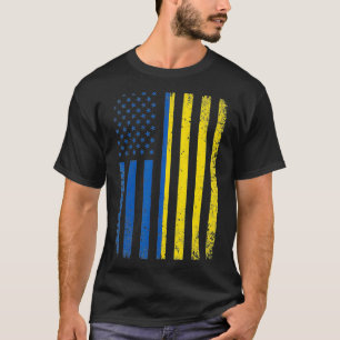 Ukraine Flag 4th of July USA Ukrainian Flag  T-Shirt