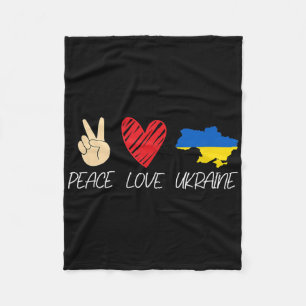 Ukraine Flag Against War Solidarity Peace Fleece Blanket