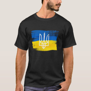 Ukraine Flag And Coat Of Arms Painted Ukrainian Pa T-Shirt