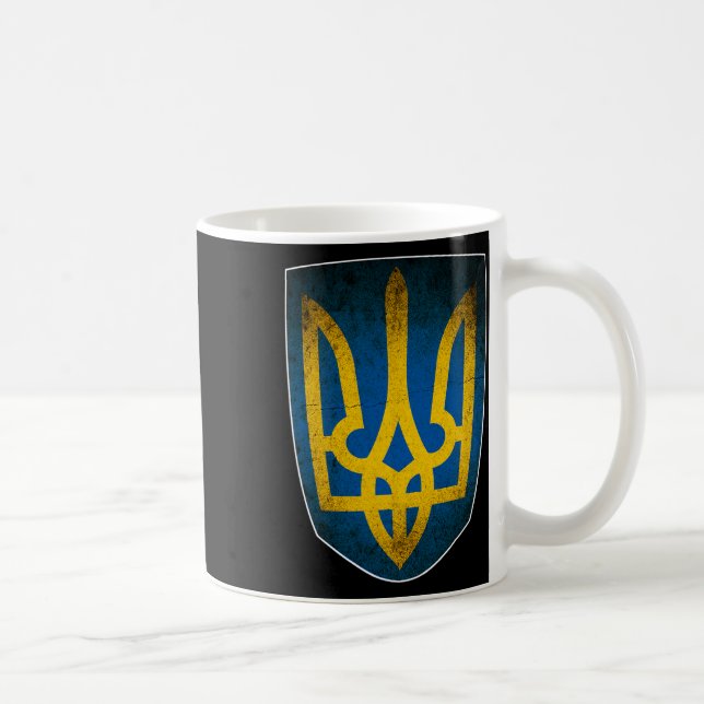 Ukraine Flag And Trident Ukrainian 1  Coffee Mug (Right)