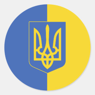 Ukraine Flag Blue and Yellow Classic Round Sticker