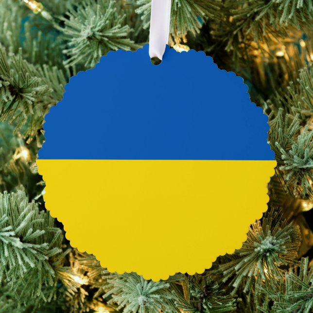 Ukraine flag blue and yellow cute tree decoration card (Insitu (Tree))