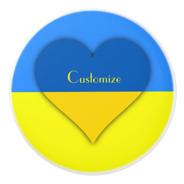 Ukraine Flag Blue Yellow Thunder_Cove  Ceramic Knob (Front)