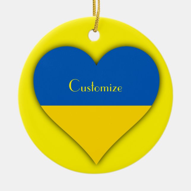 Ukraine Flag Blue Yellow Thunder_Cove  Ceramic Tree Decoration (Front)