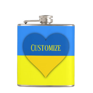 Ukraine Flag Blue Yellow Thunder_Cove Hip Flask