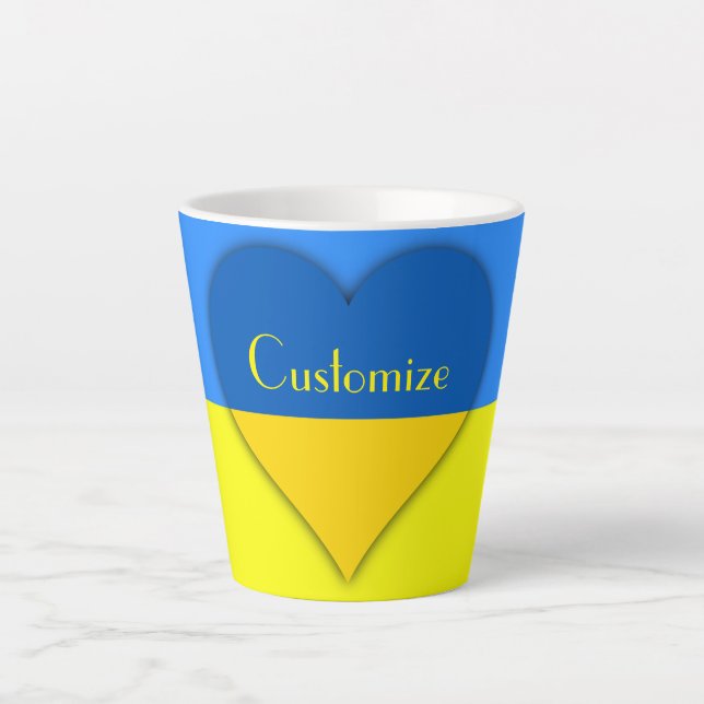 Ukraine Flag Blue Yellow Thunder_Cove  Latte Mug (Front)