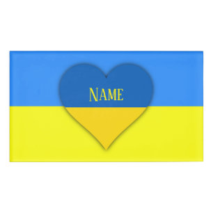 Ukraine Flag Blue Yellow Thunder_Cove  Name Tag