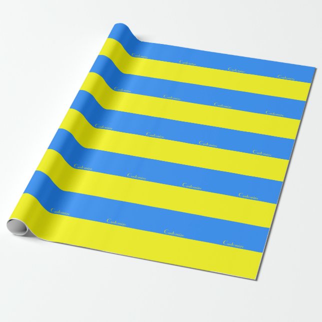 Ukraine Flag Blue Yellow Thunder_Cove Wrapping Paper (Unrolled)