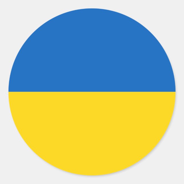 Ukraine Flag Blue Yellow Ukrainian Support Classic Round Sticker (Front)