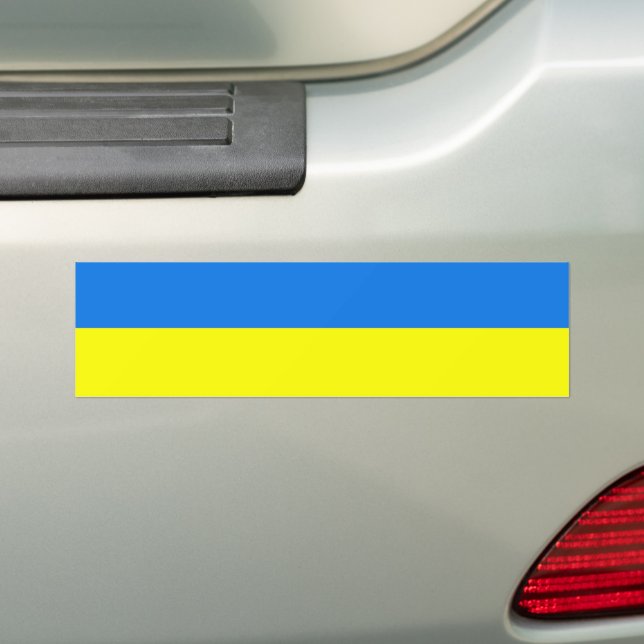 Ukraine Flag Bumper Sticker (On Car)