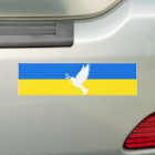 Ukraine Flag Bumper Sticker Support - Peace Dove