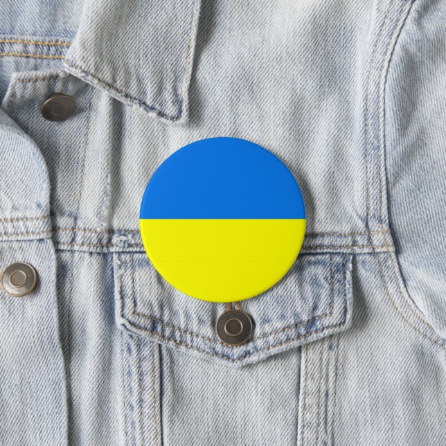 Ukraine Flag Button/Lapel Pin (In Situ)